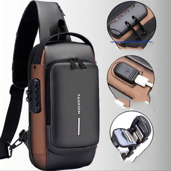 Manfinity Other - Anti-Theft Password Lock Men Chest Bag Street Style Motorcycle Bag